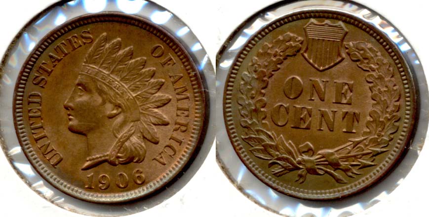 1906 Indian Head Cent MS-63 Red Brown b