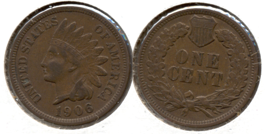 1906 Indian Head Cent VF-20 f