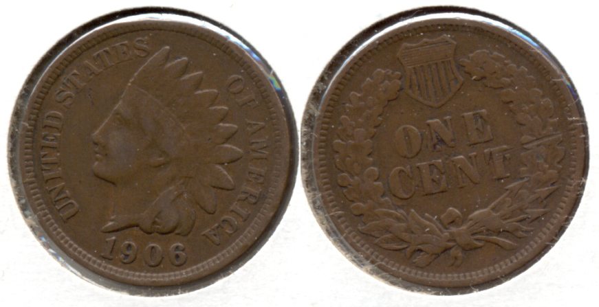 1906 Indian Head Cent VG-8 f