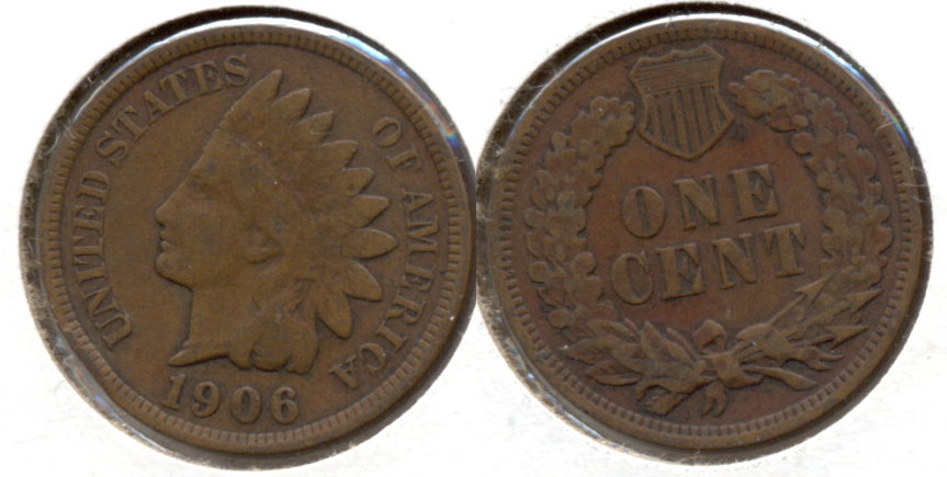 1906 Indian Head Cent VG-8 o