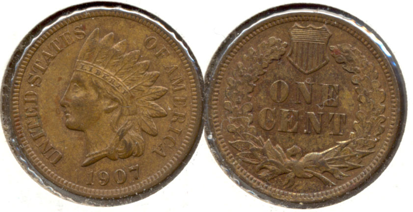 1907 Indian Head Cent AU-50