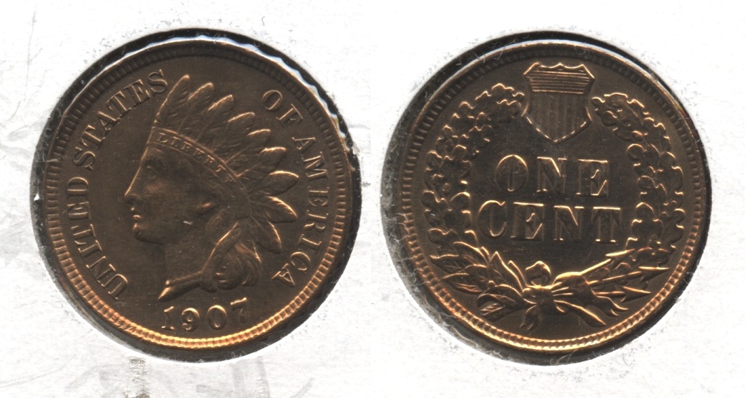 1907 Indian Head Cent AU-50 #aa Polished