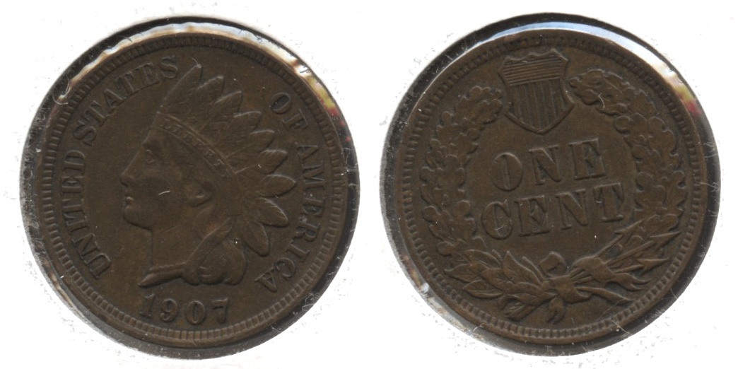 1907 Indian Head Cent AU-50 #u