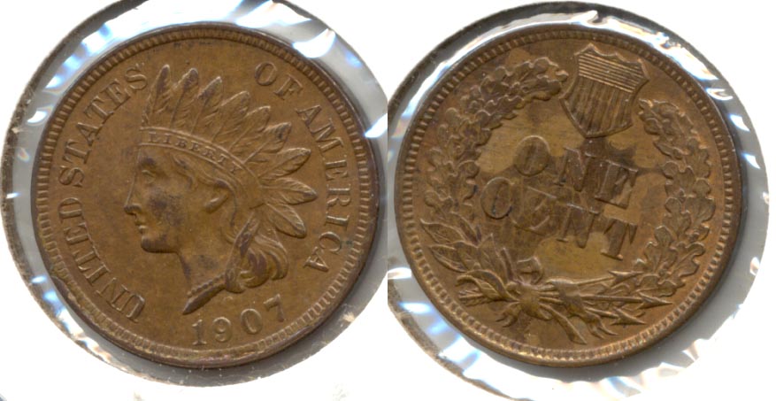 1907 Indian Head Cent AU-55 d