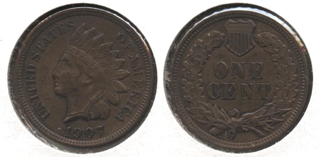 1907 Indian Head Cent AU-55 #g