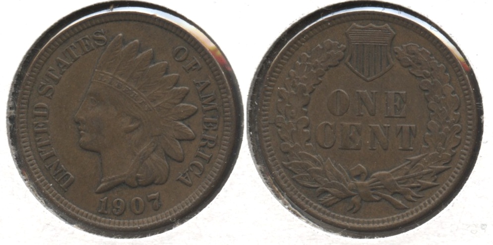 1907 Indian Head Cent AU-58