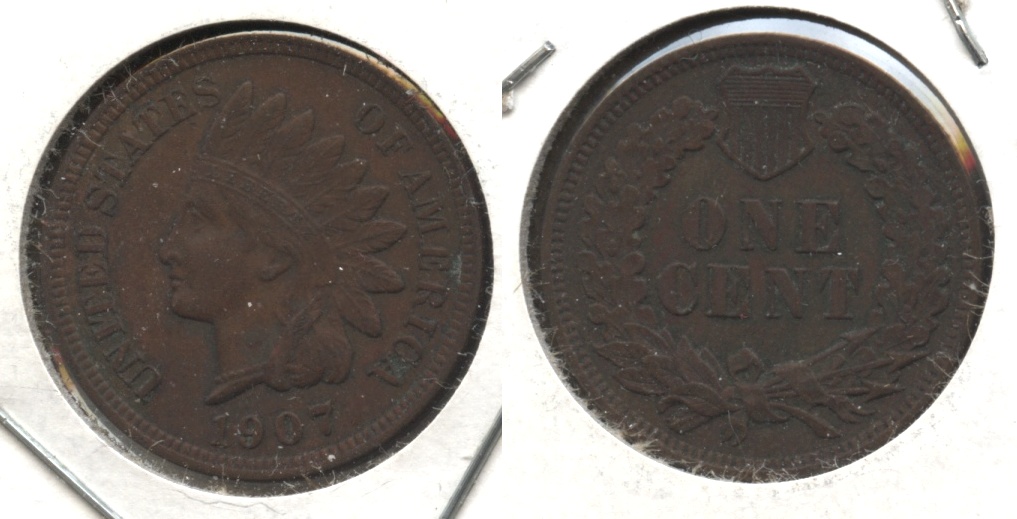 1907 Indian Head Cent EF-40 #y Dark