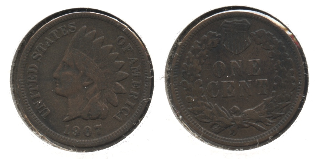 1907 Indian Head Cent Fine-12 #ad