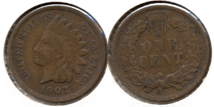 1907 Indian Head Cent Fine-12 #b