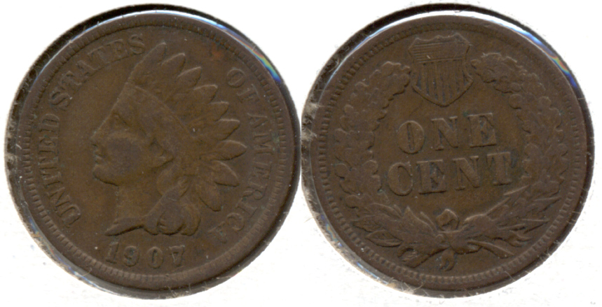 1907 Indian Head Cent Fine-12 d