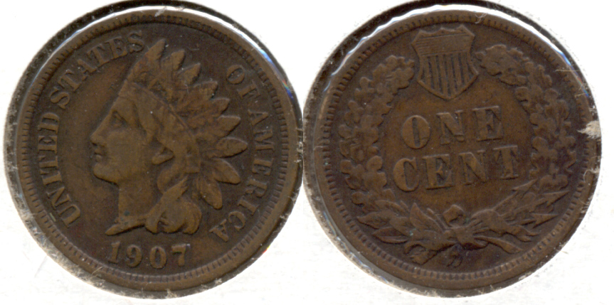 1907 Indian Head Cent Fine-12 l