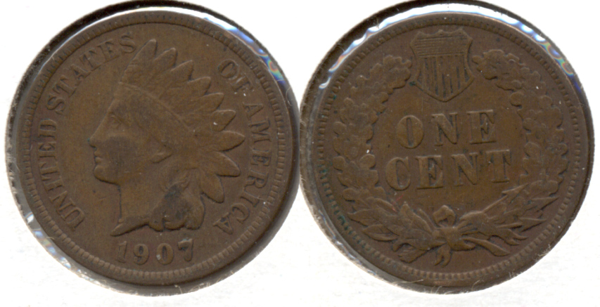 1907 Indian Head Cent Fine-12 r