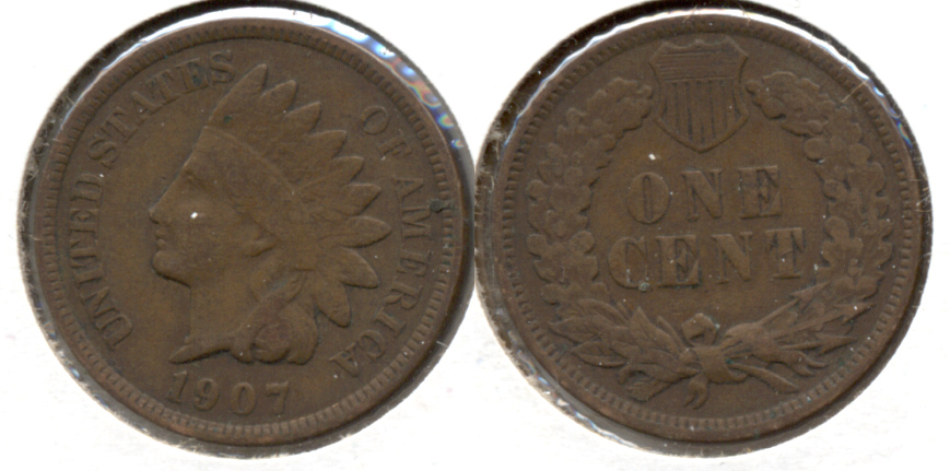1907 Indian Head Cent Fine-12 s
