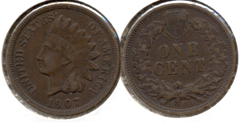 1907 Indian Head Cent Fine-12 u