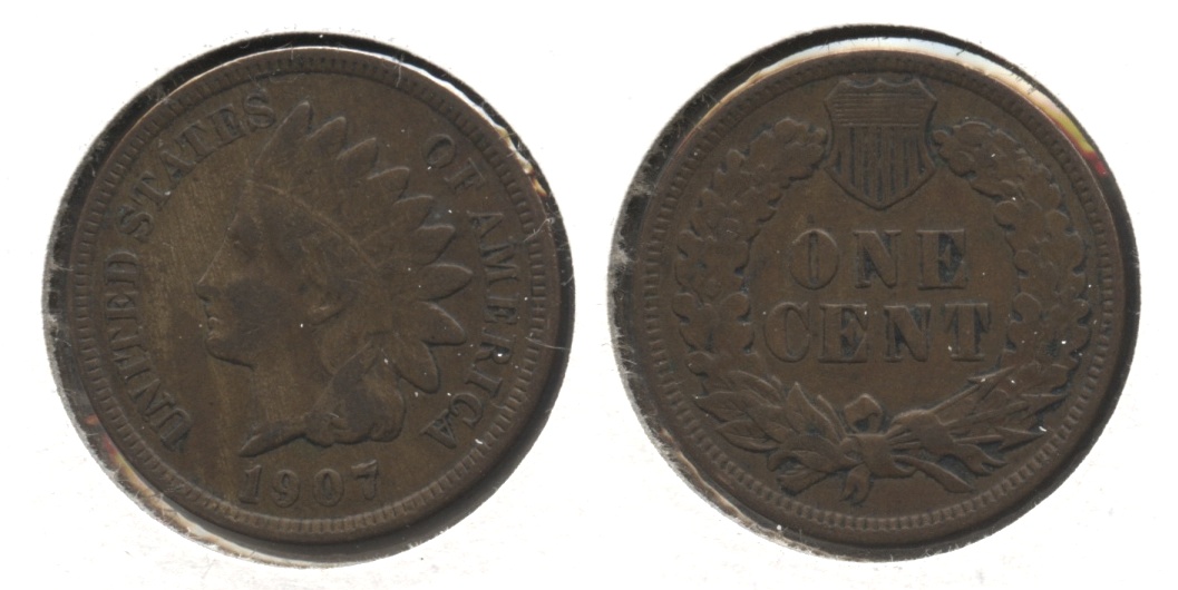 1907 Indian Head Cent Fine-12 #x