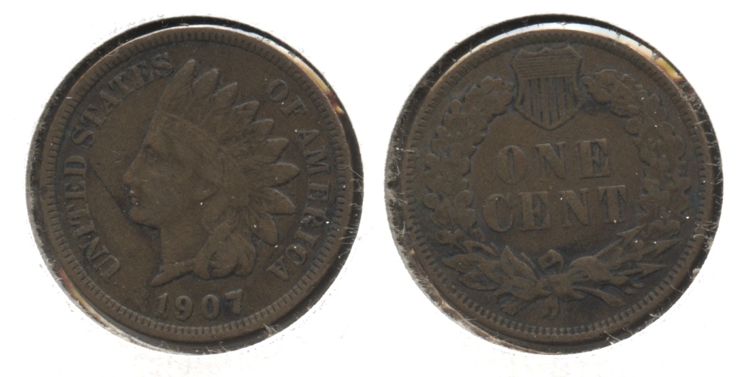 1907 Indian Head Cent Fine-12 #y