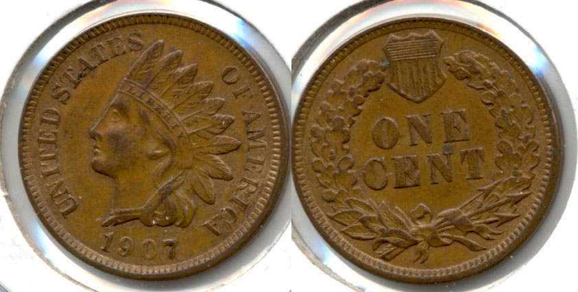 1907 Indian Head Cent MS-60 Brown