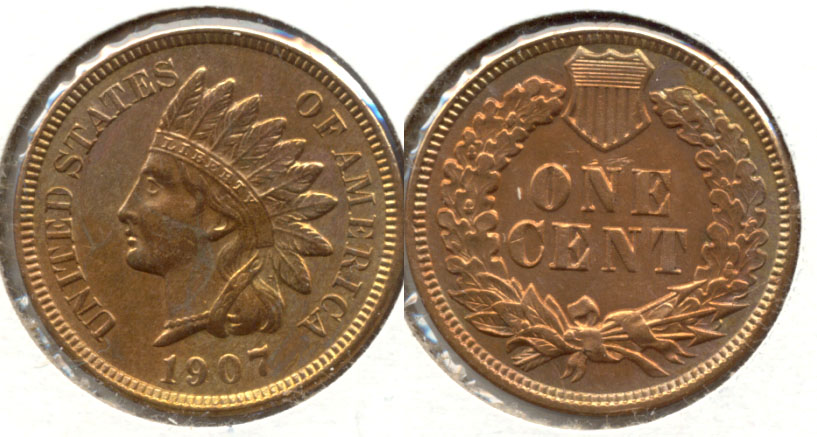 1907 Indian Head Cent MS-63 Cleaned