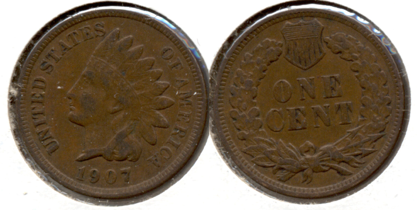 1907 Indian Head Cent VF-20 af
