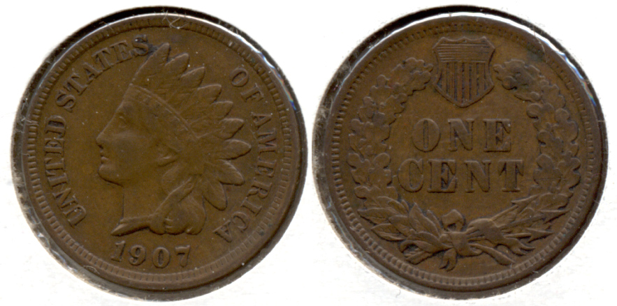 1907 Indian Head Cent VF-20 ag
