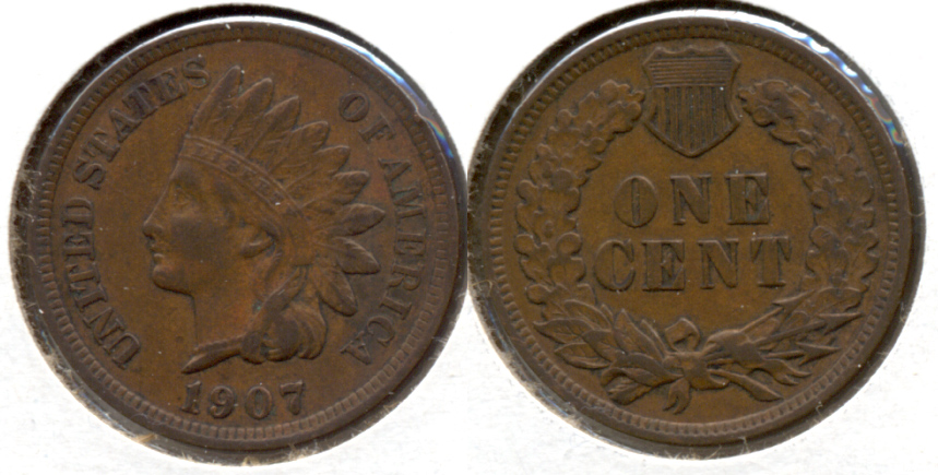 1907 Indian Head Cent VF-20 ak