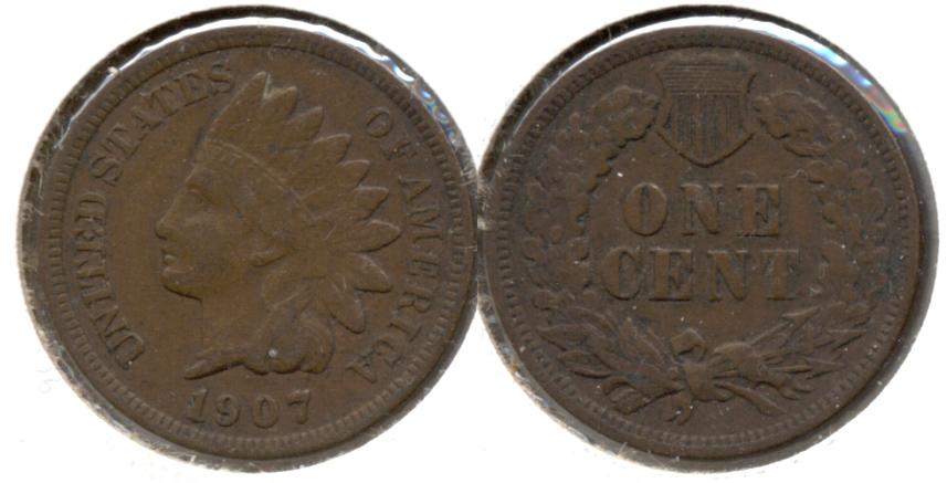 1907 Indian Head Cent VF-20 q