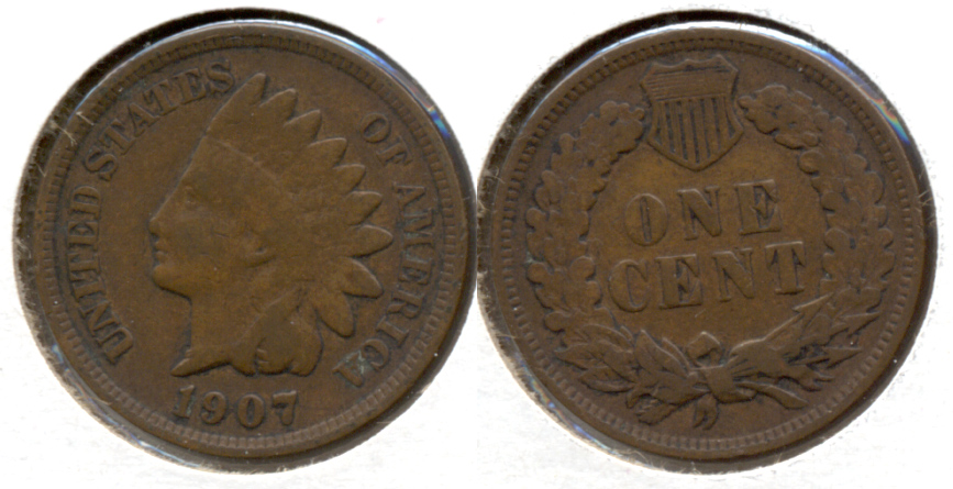 1907 Indian Head Cent VG-8 c