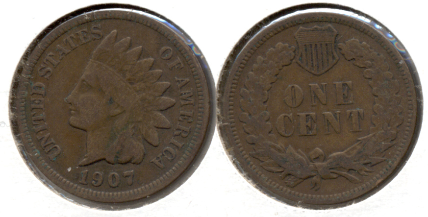 1907 Indian Head Cent VG-8 d