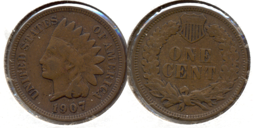 1907 Indian Head Cent VG-8 g