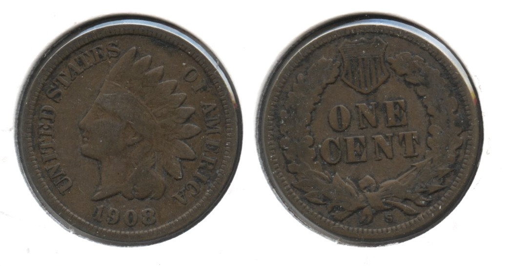 1908-S Indian Head Cent Good-4 #d