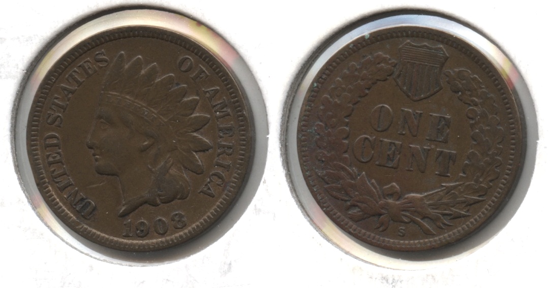 1908-S Indian Head Cent VF-20 #j
