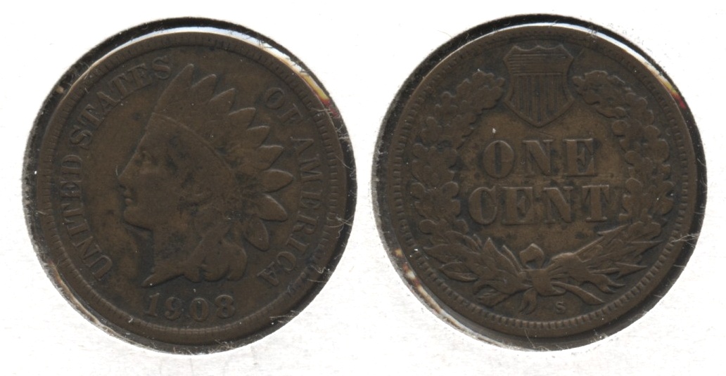 1908-S Indian Head Cent VG-8