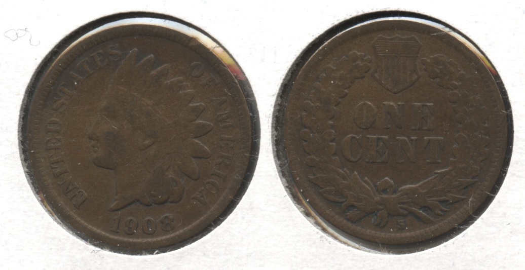 1908-S Indian Head Cent VG-8 #b