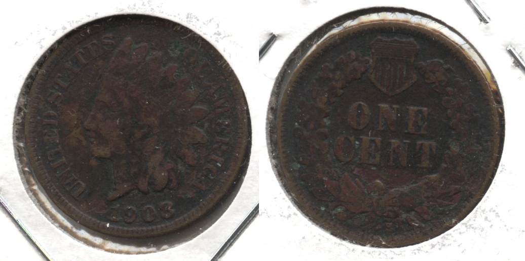 1908-S Indian Head Cent VG-8 #d Dark