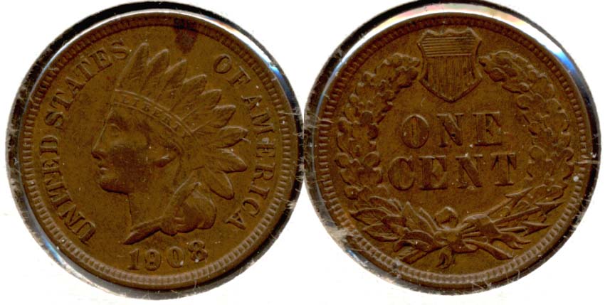 1908 Indian Head Cent AU-50 e