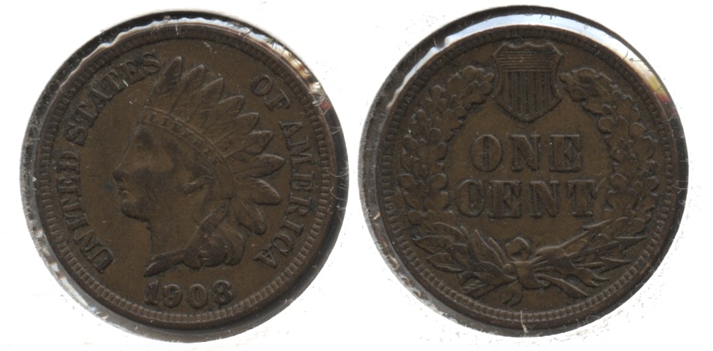 1908 Indian Head Cent AU-50 #h