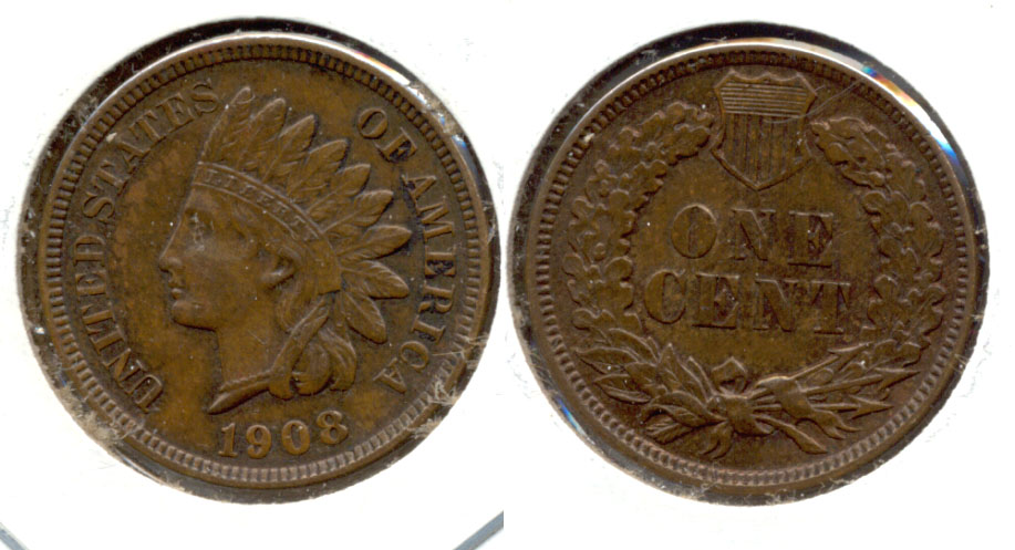 1908 Indian Head Cent AU-55 a