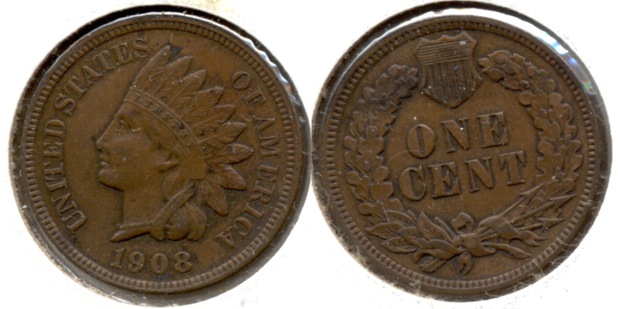 1908 Indian Head Cent EF-40 b