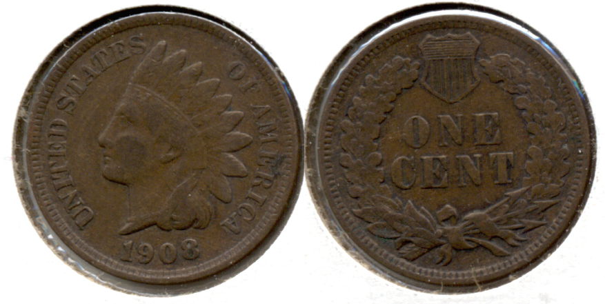 1908 Indian Head Cent Fine-12 d