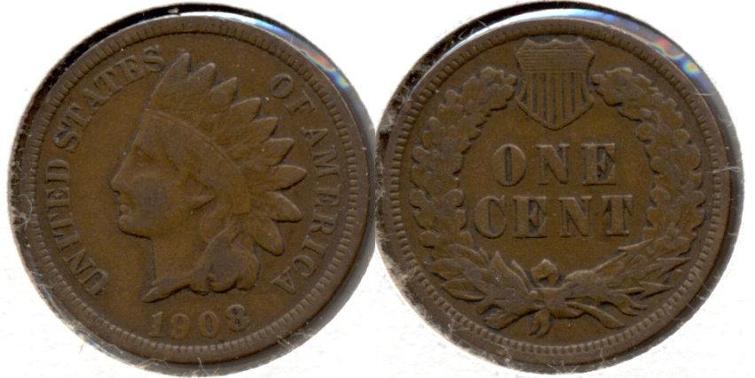 1908 Indian Head Cent Fine-12 f