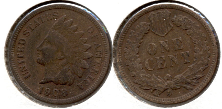 1908 Indian Head Cent Fine-12 i