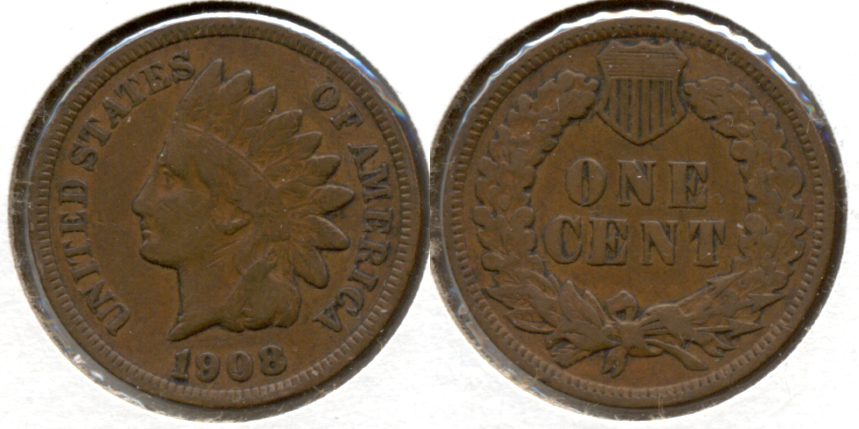 1908 Indian Head Cent Fine-12 n