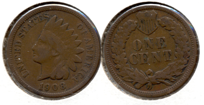 1908 Indian Head Cent Good-4