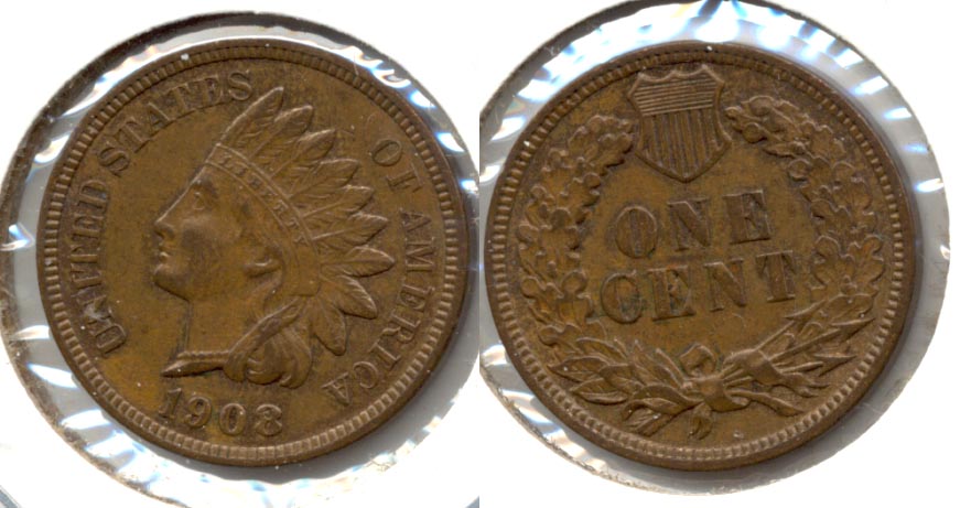 1908 Indian Head Cent MS-63 Brown a