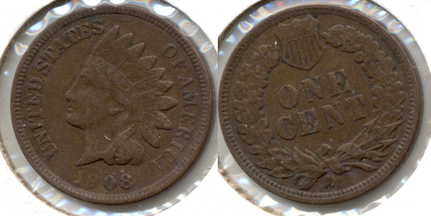 1908 Indian Head Cent VF-20 e