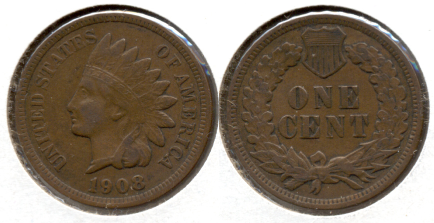 1908 Indian Head Cent VF-20 g
