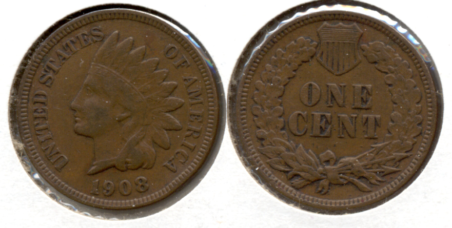1908 Indian Head Cent VF-20 k