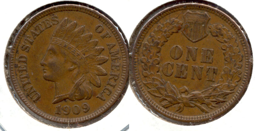 1909 Indian Head Cent AU-50 d