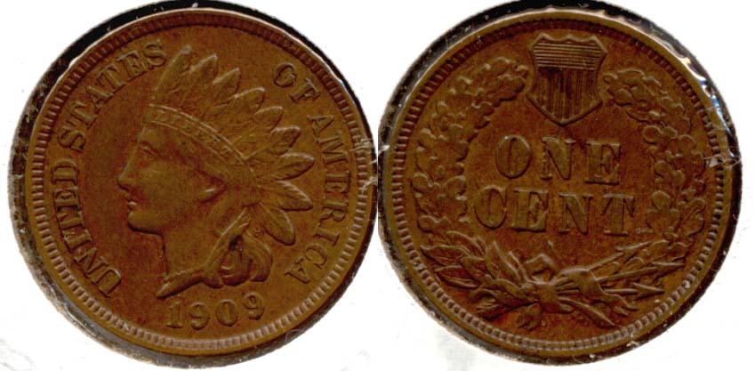 1909 Indian Head Cent AU-50 e