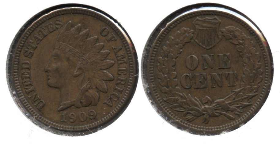 1909 Indian Head Cent AU-50 l
